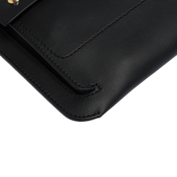 Pre Owned Burberry Black Leather Slim Belt Bag