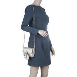 Pre Owned حقيبة كروس بربري جلد سحلية ذهبي معدني شراشيب