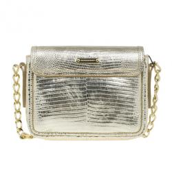 Pre Owned حقيبة كروس بربري جلد سحلية ذهبي معدني شراشيب