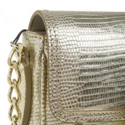 Pre Owned حقيبة كروس بربري جلد سحلية ذهبي معدني شراشيب