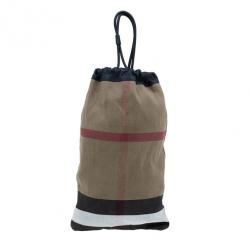 مملوكة مسبقًا Burberry House Check Canvas Little Drawstring Duffel Bag