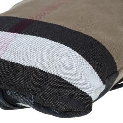 مملوكة مسبقًا Burberry House Check Canvas Little Drawstring Duffel Bag