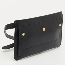 Pre Owned Burberry Black Leather Belt Bag
