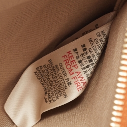 Pre Owned Burberry Beige/Brown House Check Canvas and Leather Wristlet Clutch