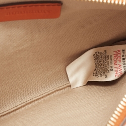 Pre Owned Burberry Beige/Brown House Check Canvas and Leather Wristlet Clutch