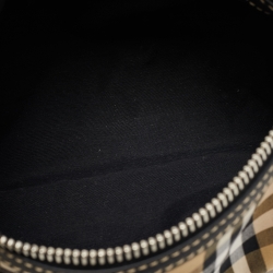 Burberry Black/Beige House Check Canvas and Leather Small Kennedy Barrel Bag