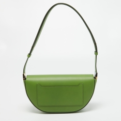 Pre Owned Burberry Marsh Green Leather Small Limited Edition 214/250 Olympia Shoulder Bag 