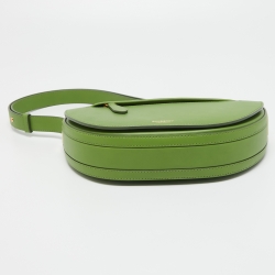 Pre Owned Burberry Marsh Green Leather Small Limited Edition 214/250 Olympia Shoulder Bag 