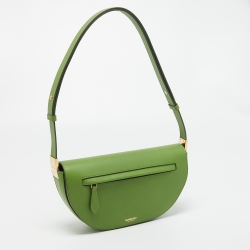 Pre Owned Burberry Marsh Green Leather Small Limited Edition 214/250 Olympia Shoulder Bag 