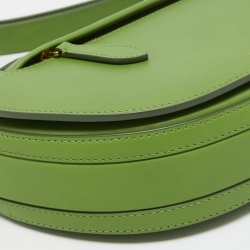 Pre Owned Burberry Marsh Green Leather Small Limited Edition 214/250 Olympia Shoulder Bag 