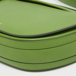 Pre Owned Burberry Marsh Green Leather Small Limited Edition 214/250 Olympia Shoulder Bag 