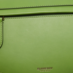 Pre Owned Burberry Marsh Green Leather Small Limited Edition 214/250 Olympia Shoulder Bag 