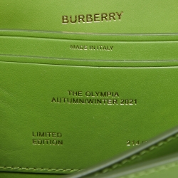 Pre Owned Burberry Marsh Green Leather Small Limited Edition 214/250 Olympia Shoulder Bag 