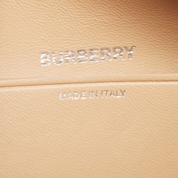 Pre Owned Burberry Gold Leather Mini Olympia Zip Chain Bag