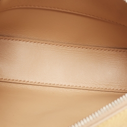 Pre Owned Burberry Gold Leather Mini Olympia Zip Chain Bag