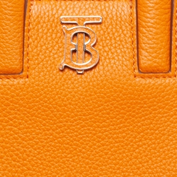 Pre Owned Burberry Orange Leather TB Phone Tote