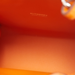 Pre Owned Burberry Orange Leather TB Phone Tote