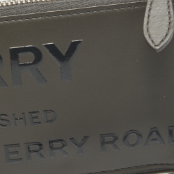 Pre Owned Burberry Grey/Black Horseferry Leather Daniel Lanyard Wallet