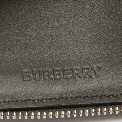 Pre Owned Burberry Grey/Black Horseferry Leather Daniel Lanyard Wallet