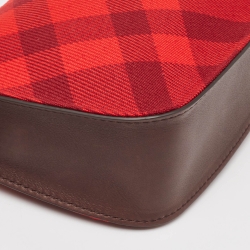 Pre Owned Burberry Ripple IP Check Fabric Mini Shield Sling Bag