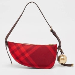 Pre Owned Burberry Ripple IP Check Fabric Mini Shield Sling Bag