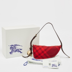 Pre Owned Burberry Ripple IP Check Fabric Mini Shield Sling Bag