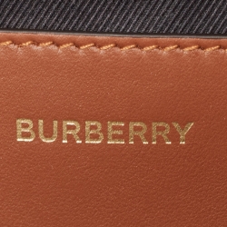 Pre Owned Burberry Beige/Brown Housecheck Coated Canvas and Leather Sonny Belt Bag