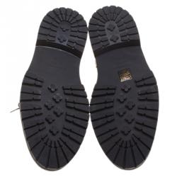 Pre Owned Burberry Black Leather Deardown Studded Platform Oxfords Size 40