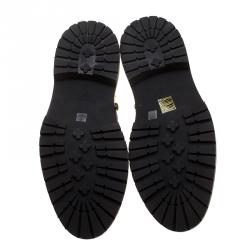 مملوكة مسبقًا Burberry Black Studded Leather Everdon Ankle Boots Size 40