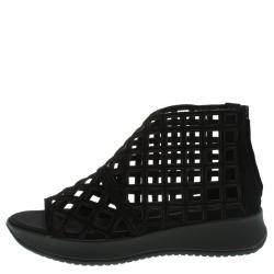 Pre Owned Burberry Prorsum Black Suede Cage Platform Sandals Size 39