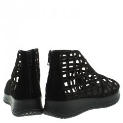 Pre Owned Burberry Prorsum Black Suede Cage Platform Sandals Size 39