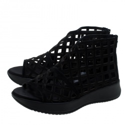 Pre Owned Burberry Prorsum Black Suede Cage Platform Sandals Size 38.5