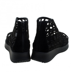 Pre Owned Burberry Prorsum Black Suede Cage Platform Sandals Size 38.5