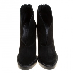 Pre Owned Burberry Prorsum Black Fringed Suede Nadie Ankle Boots Size 39