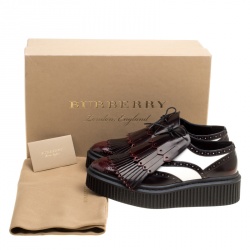 Burberry Two Tone Brogue Leather Chelsam Lace Up Platform Oxfords Size 37