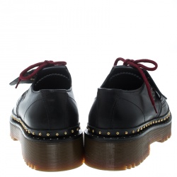 Pre Owned Burberry Two Tone Brogue Leather Bissett Fringe Detail Lace Up Platform Derby Size 40