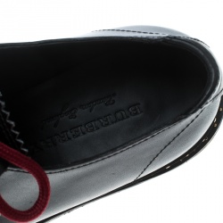 Pre Owned Burberry Two Tone Brogue Leather Bissett Fringe Detail Lace Up Platform Derby Size 40