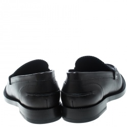Pre Owned Burberry Black Leather Bedmont Penny Loafers Size 40