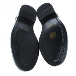 Pre Owned Burberry Black Leather Bedmont Penny Loafers Size 37.5