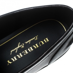 Pre Owned Burberry Black Leather Bedmont Penny Loafers Size 37.5