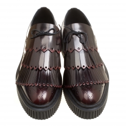 Burberry Two Tone Brogue Leather Chelsam Lace Up Platform Oxfords Size 40