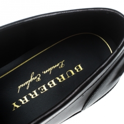 Pre Owned Burberry Black Leather Bedmont Penny Loafers Size 38