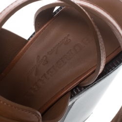 مملوكة مسبقًا Burberry Cognac Brown Leather Bethany Tassel Detail Block Heel Sandals Size 38