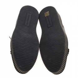 Pre Owned Burberry Black Brogue Leather Chelsam Lace Up Platform Oxfords Size 40