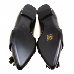 Pre Owned Burberry Black Leather Coledale Tassel Detail Pointed Toe Penny Loafers Size 39.5
