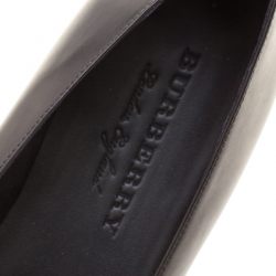 Pre Owned Burberry Black Leather Coledale Tassel Detail Pointed Toe Penny Loafers Size 39.5