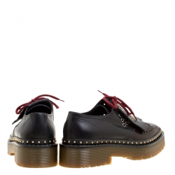 Burberry Two Tone Brogue Leather Bissett Fringe Detail Lace Up Platform Derby Size 41