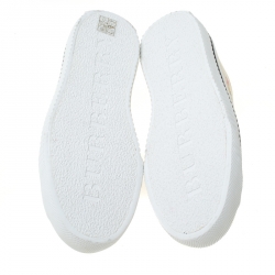 مملوكة مسبقًا Burberry Cream Printed Canvas Sneakers Size 40