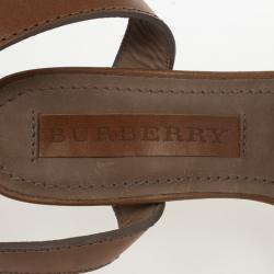 Burberry Washed Housecheck Donegall Wedge Sandals Size 37