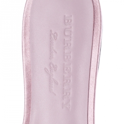 Pre Owned Burberry Pink Satin Coleford Flat Slides Size 36.5
